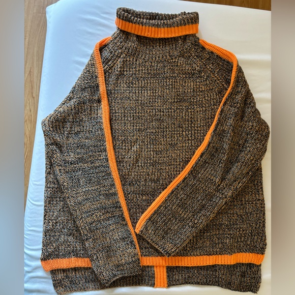 Never worn cotton blend turtleneck multicolored sweater.sz L. NWOT - Picture 4 of 10